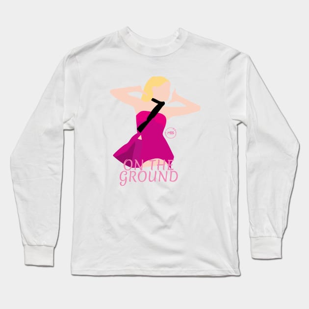 rose on the ground silhouette design Long Sleeve T-Shirt by MBSdesing 